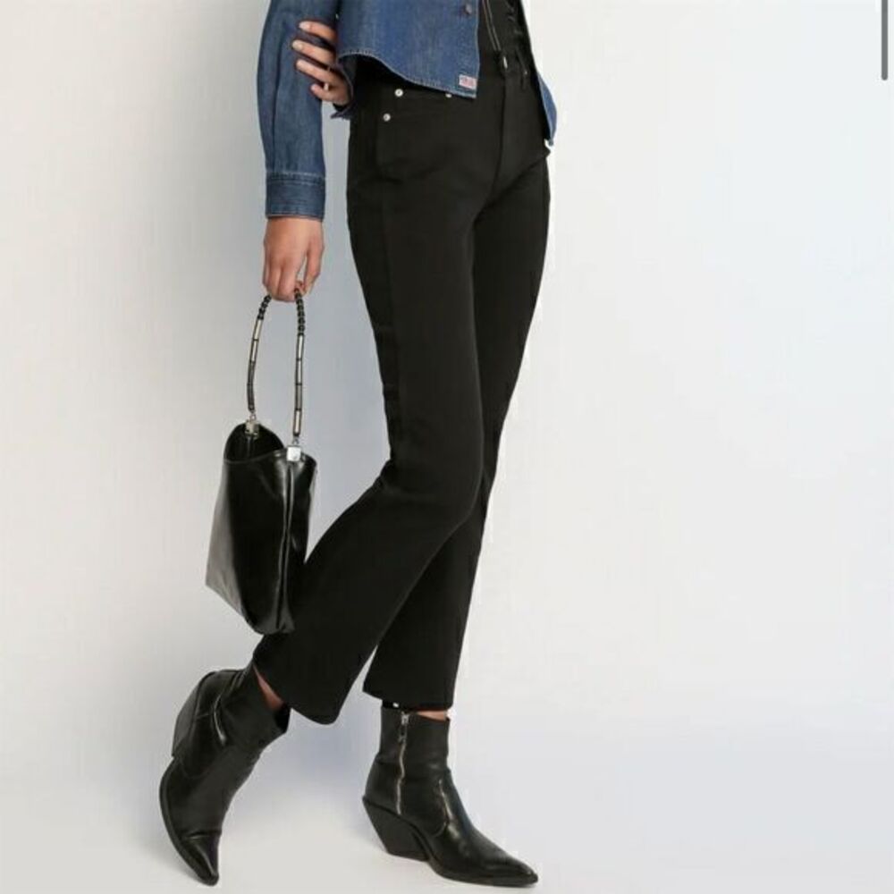 NWT Daily Blue Women's Burn Straight Leg Jeans Size 26 Infinity Black‎ Stretch